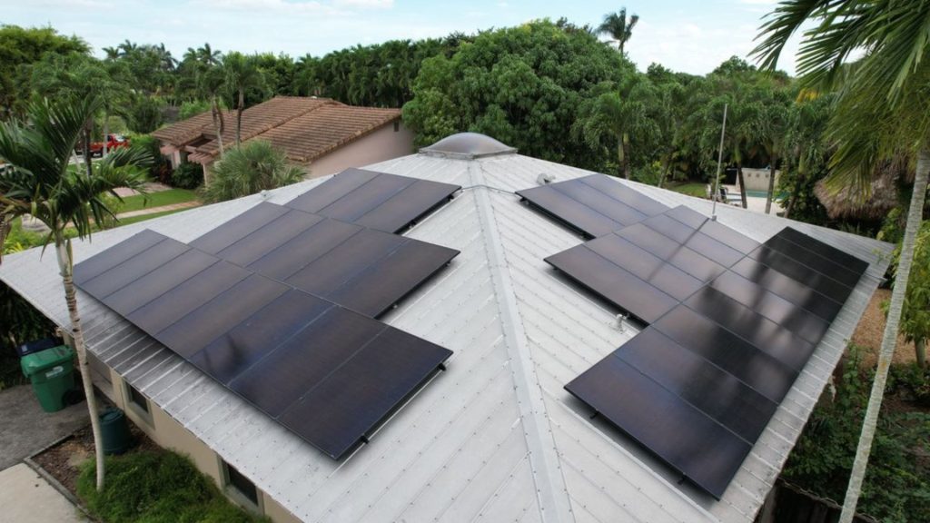 Solar panel installed in Miami-Dade County, Florida.